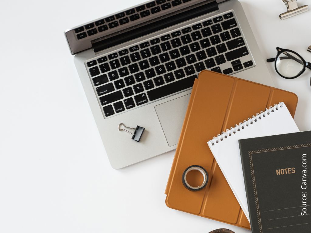 laptop and a notebook
